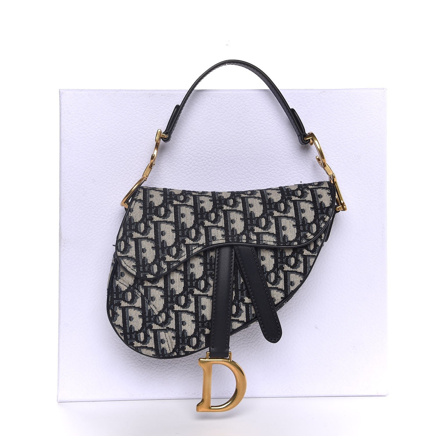 Christian Dior Oblique Mini Saddle Bag Blue 8 of 8