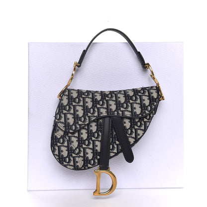 Christian Dior Oblique Mini Saddle Bag Blue 8 of 8