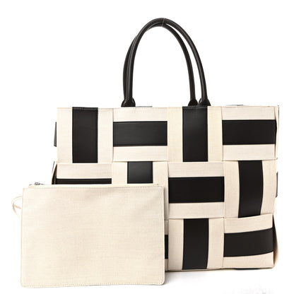 Bottega Veneta Canvas Nappa Maxi Intrecciato Large Arco Tote Natural Fondant 3 of 11