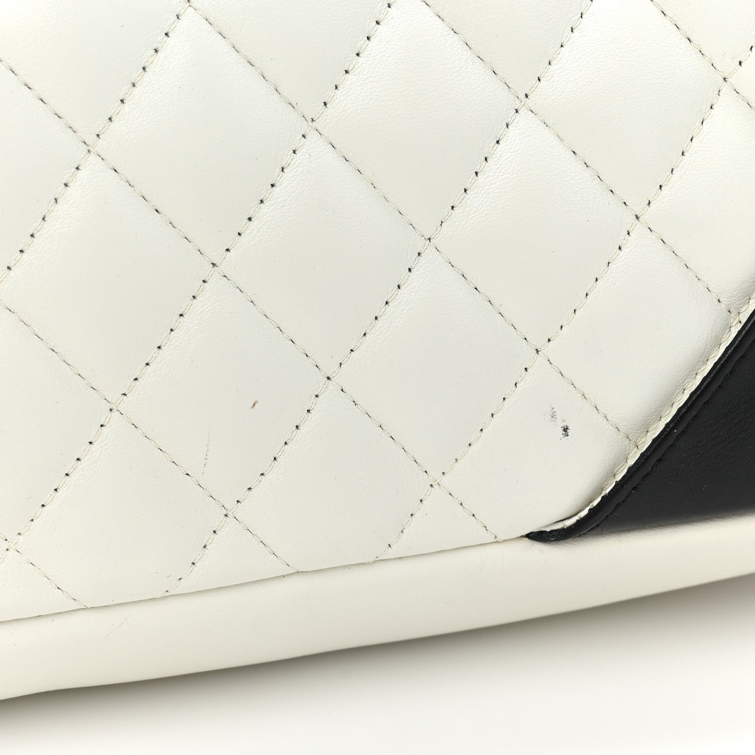 Chanel Calfskin Quilted Large Cambon Flap White Black 13 of 14