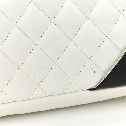 Chanel Calfskin Quilted Large Cambon Flap White Black 13 of 14