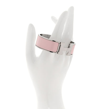Hermes Enamel Wide Clic Clac H Bracelet GM Rose Dragee 2 of 5