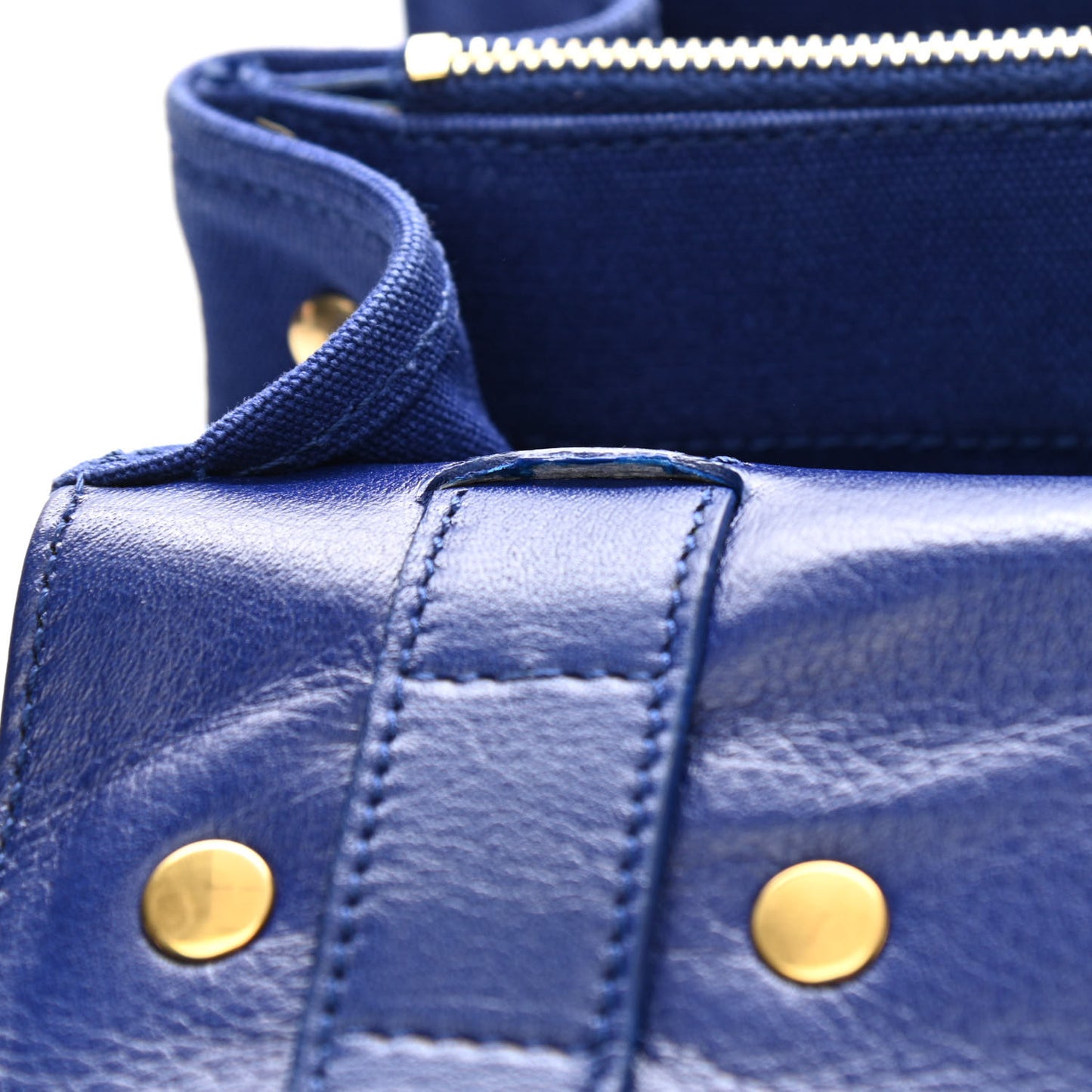 Calfskin Canvas Small Muse Two Blue