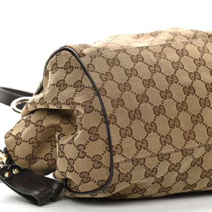 Gucci Monogram Medium Sukey Boston Bag Brown 9 of 10