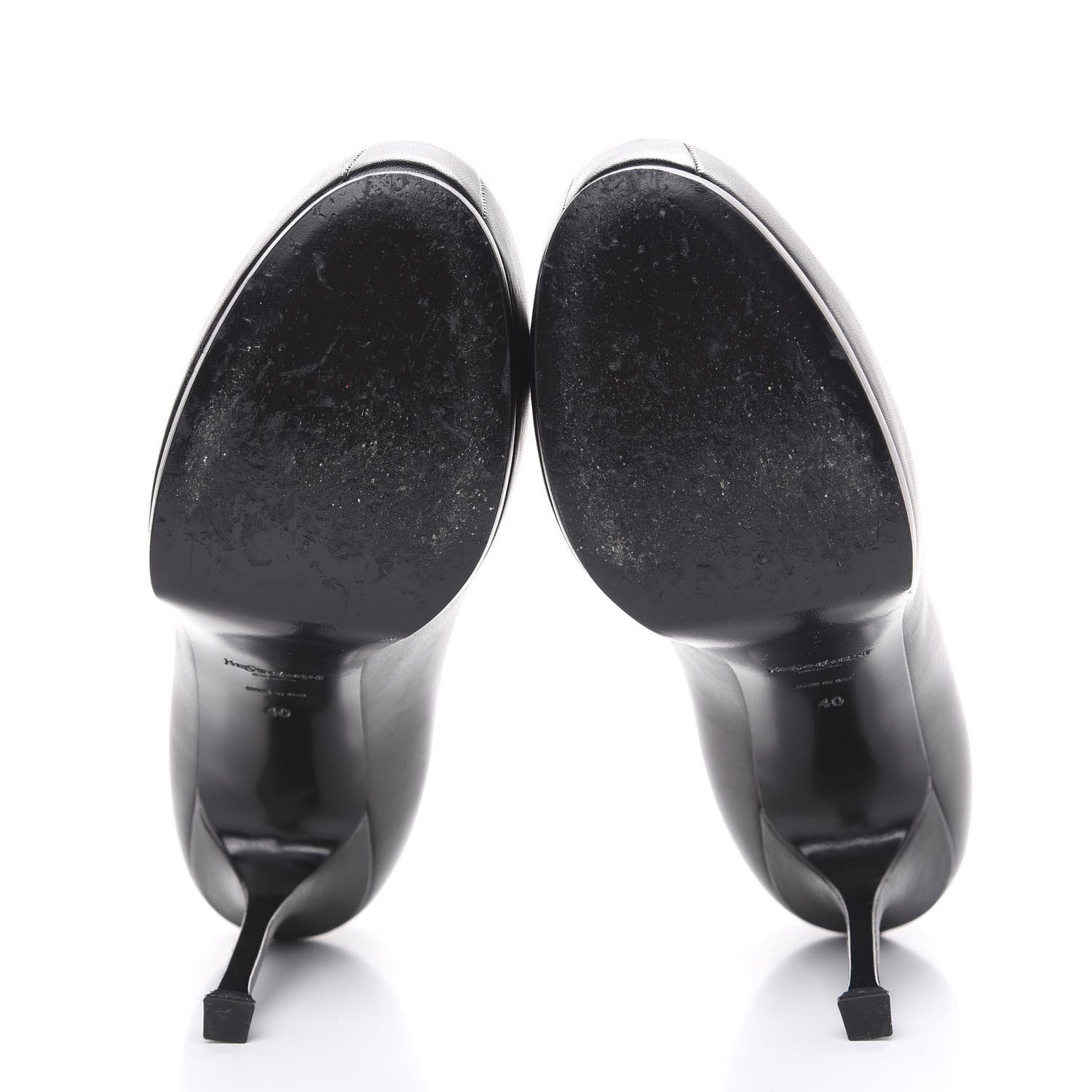 Saint Laurent Calfskin Tribtoo 80 Platform Pumps 40 Black 5 of 10