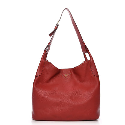 Prada Vitello Daino Hobo Rosso 1 of 19