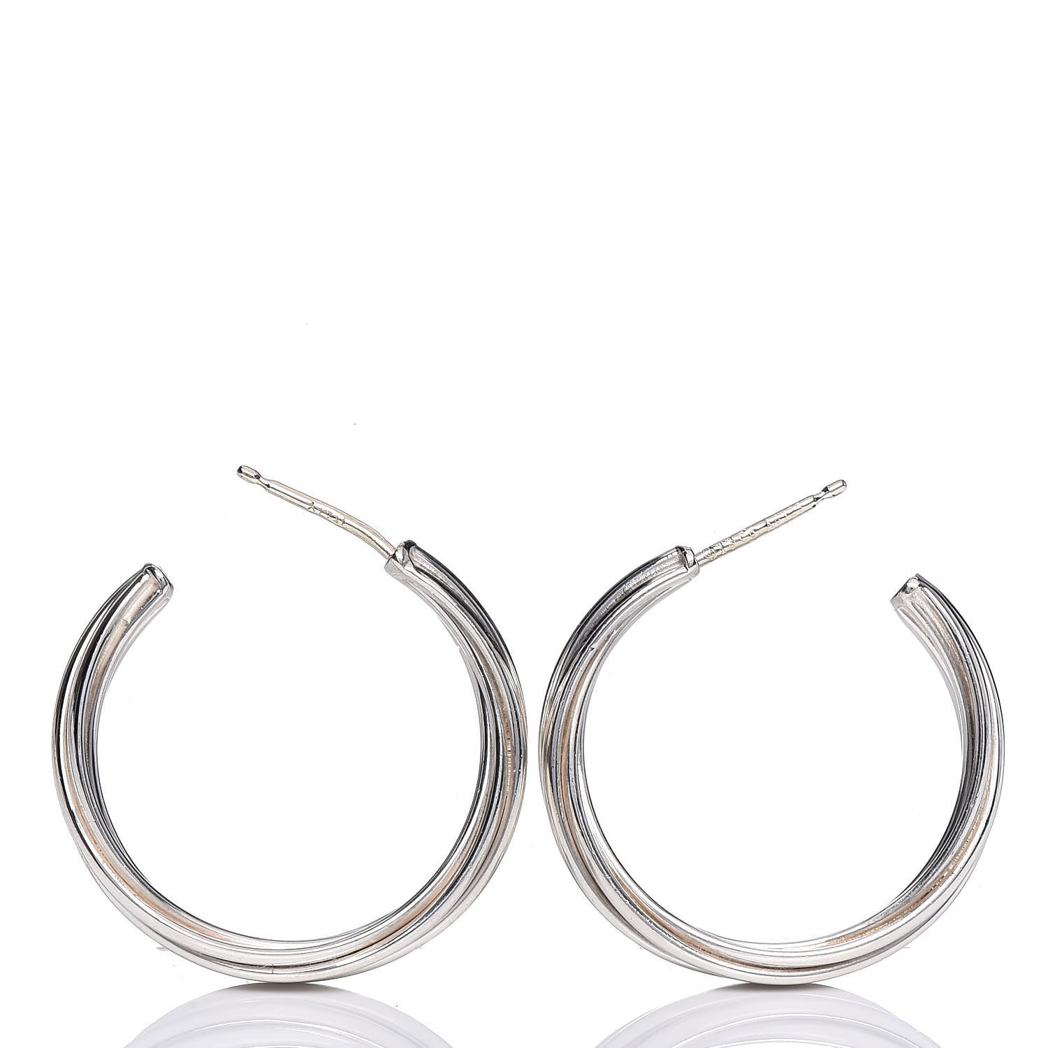Tiffany Sterling Silver Melody Hoop Earrings 3 of 9