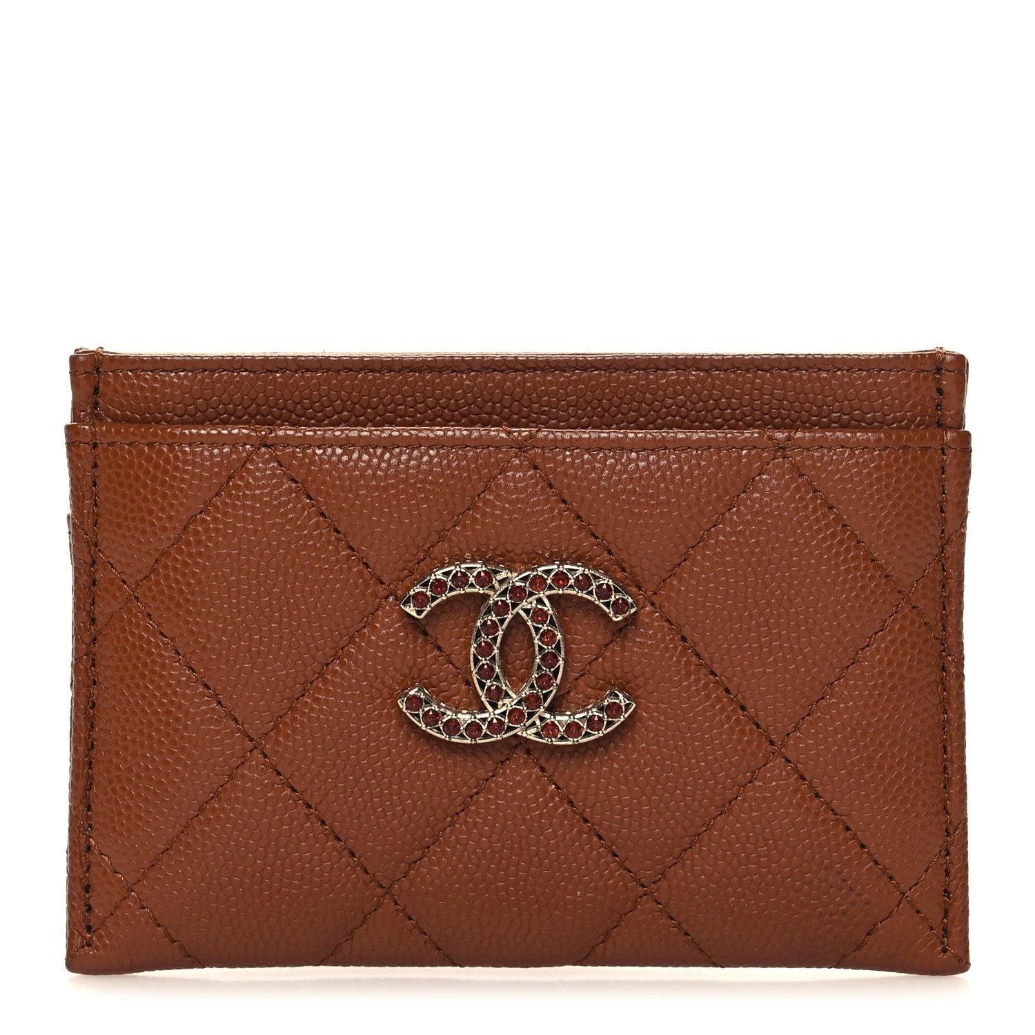 Chanel Shiny Caviar Quilted Strass Quilted Crystal Card Holder 1 of 10