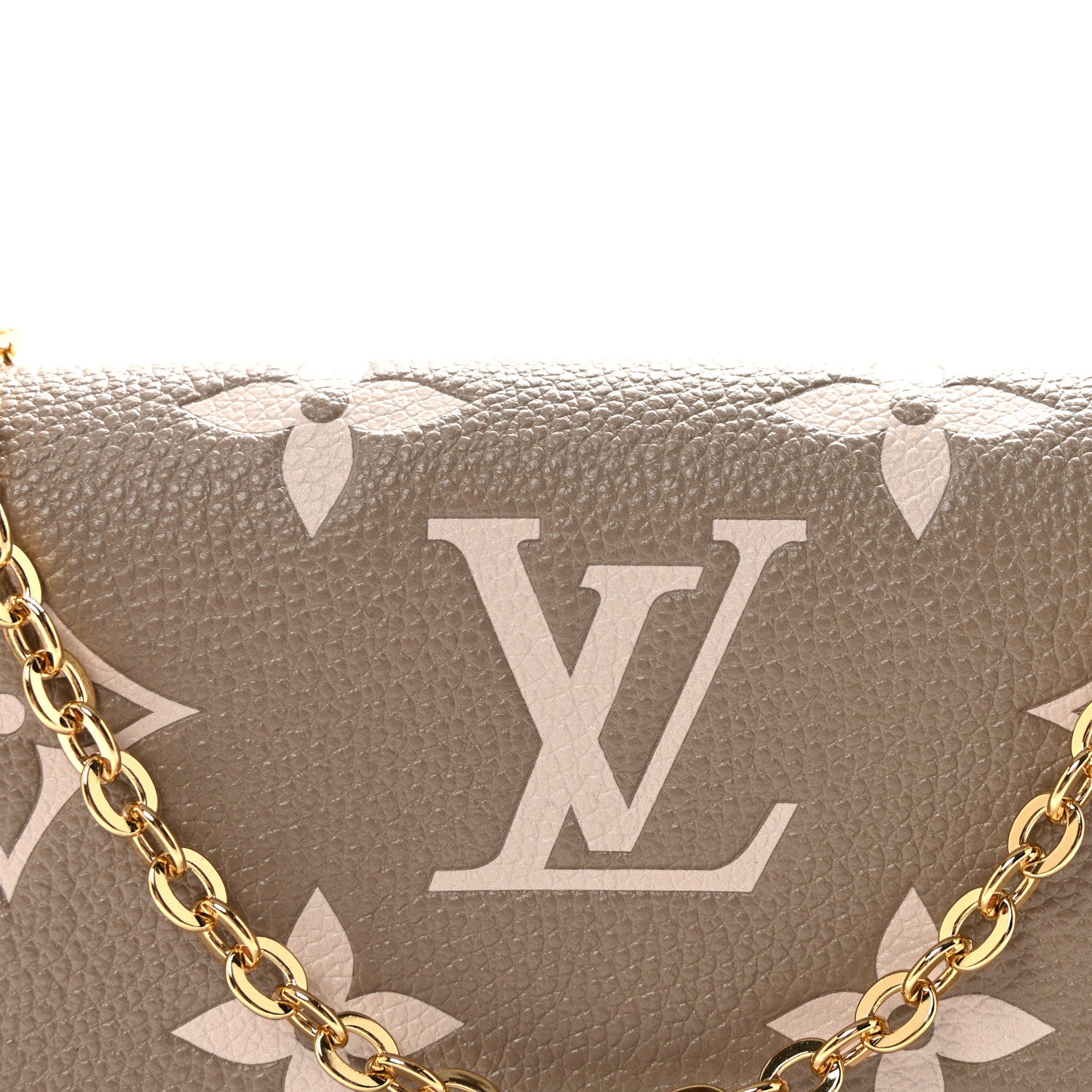 Louis Vuitton Empreinte Monogram Giant Felicie Pochette Tourterelle Creme 8 of 10