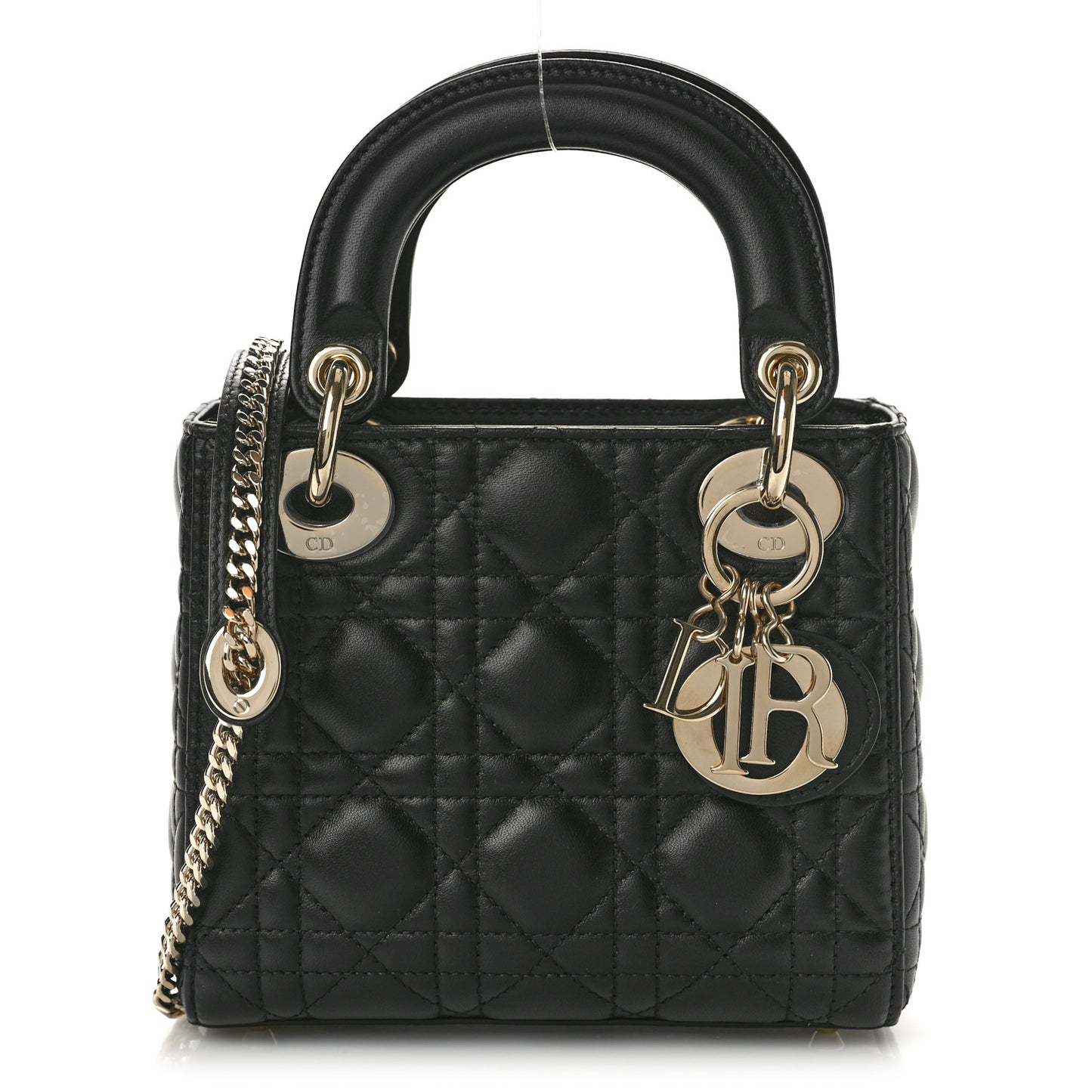 Lambskin Cannage Mini Lady Dior Black