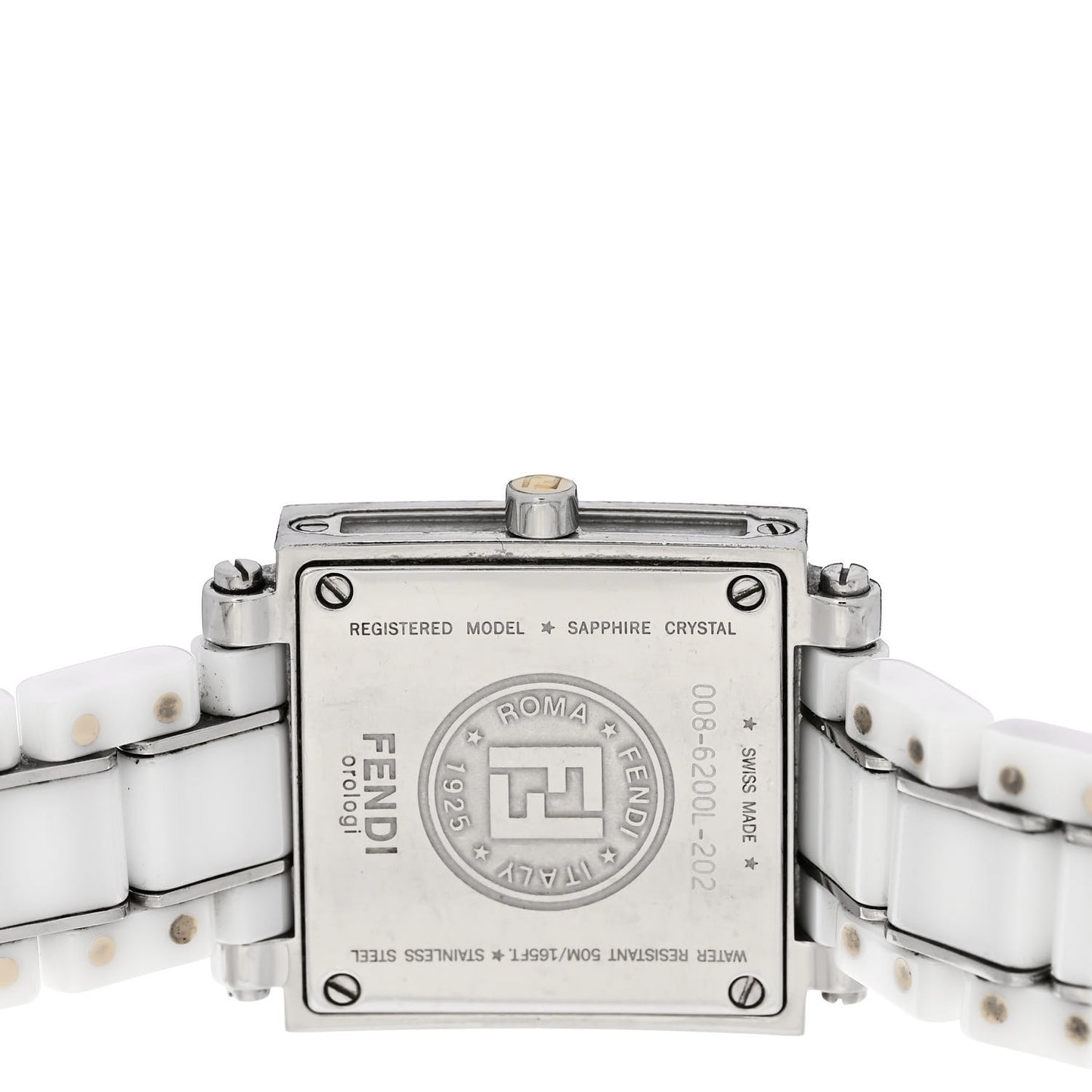 Stainless Steel Ceramic 25mm Quadro Quartz Watch White