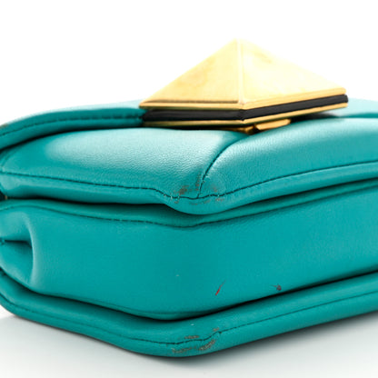 Valentino Garavani Nappa Micro One Stud Chain Bag Ultra Marine Green 8 of 13