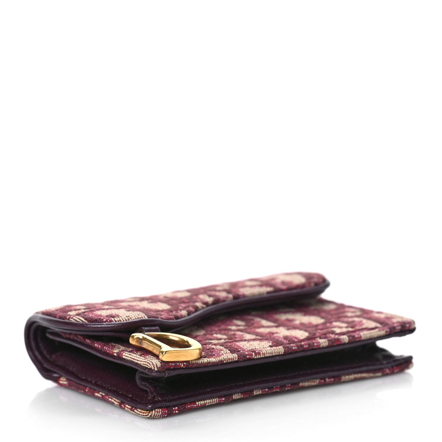 Oblique Saddle Card Holder Bordeaux