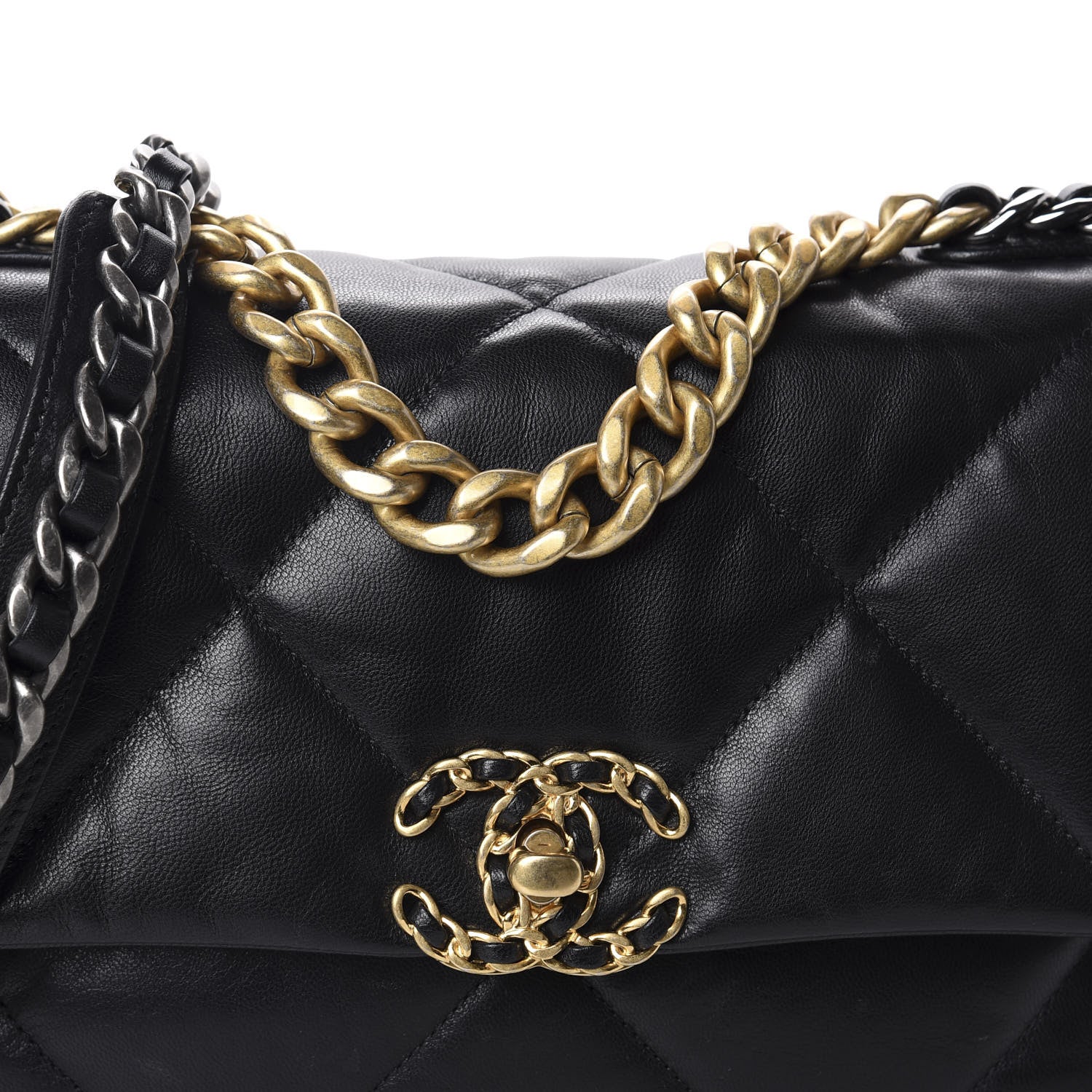 Chanel Goatskin Quilted Medium 19 Flap Black 10 of 10