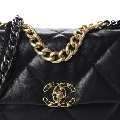 Chanel Goatskin Quilted Medium 19 Flap Black 10 of 10