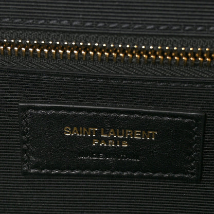 Saint Laurent Grain De Poudre Matelasse Chevron Large Monogram Satchel Nude Powder 6 of 10