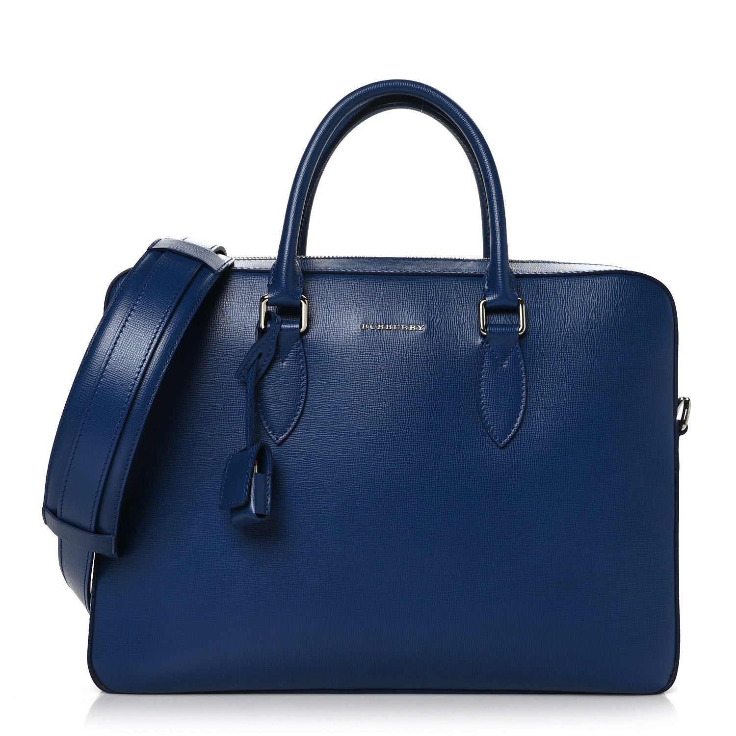 Burberry Textured Calfskin Barrow Briefcase Deep Blue 1 of 8