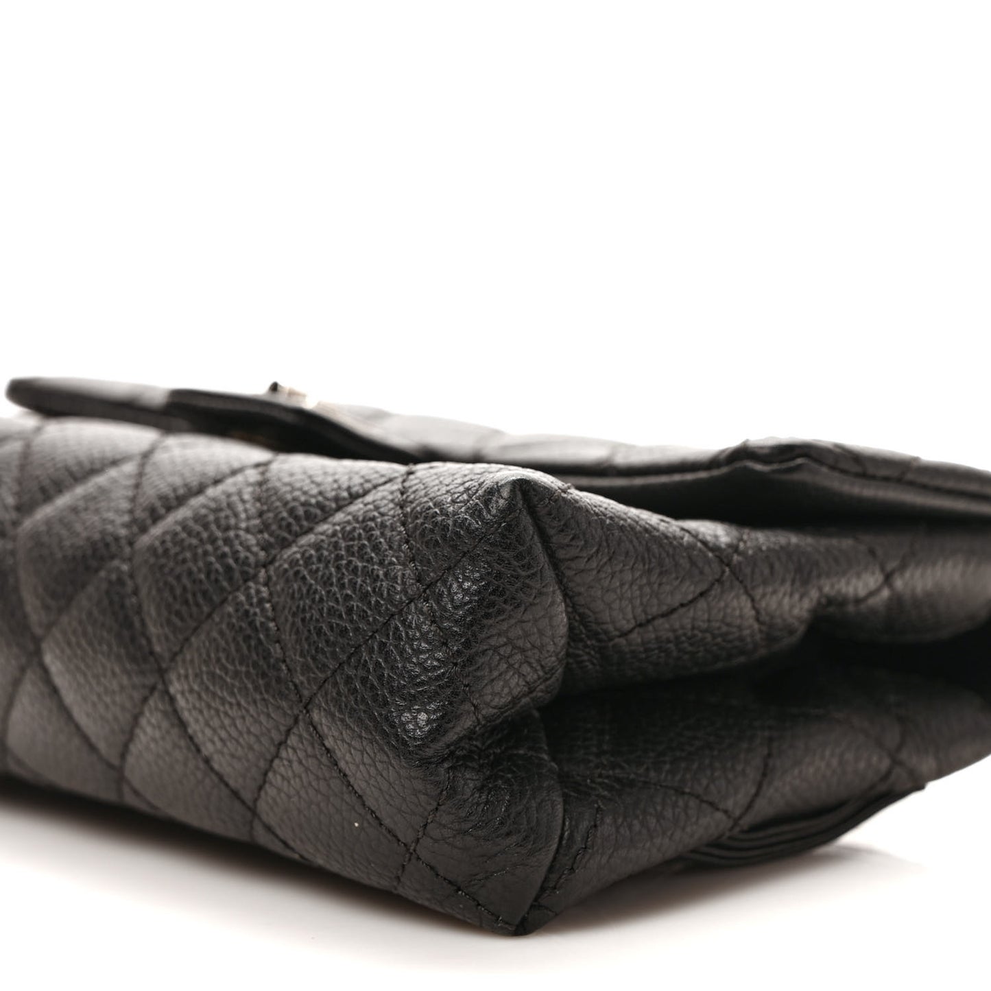 Grained Calfskin Quilted 2.55 Reissue Flap Belt Bag Clutch Black