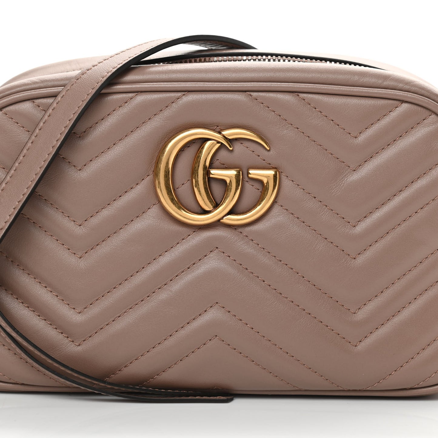 Calfskin Matelasse Small GG Marmont Chain Shoulder Bag Porcelain Rose