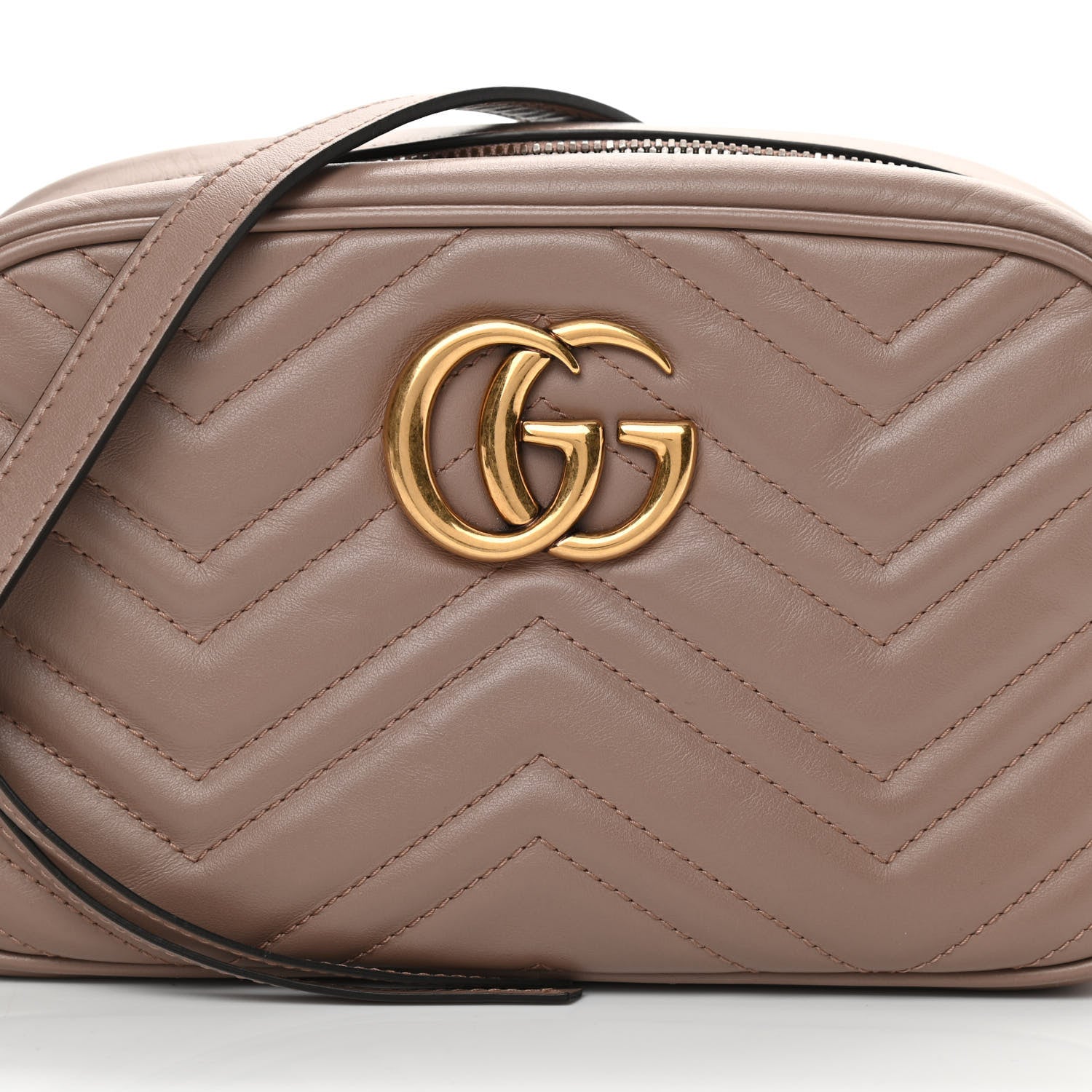 Gucci Calfskin Matelasse Small GG Marmont Chain Shoulder Bag Porcelain Rose 7 of 13