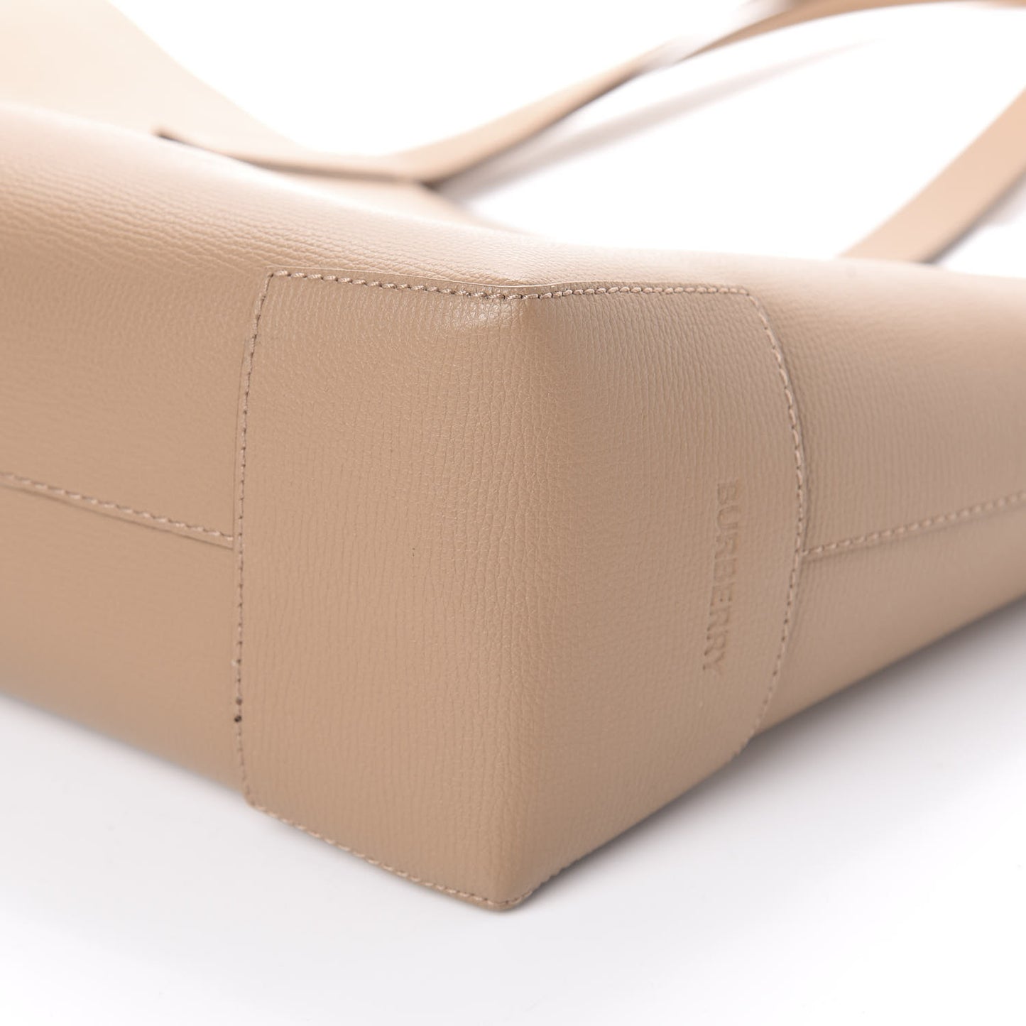 Calfskin TB Motif Embossed Medium Tote Camel