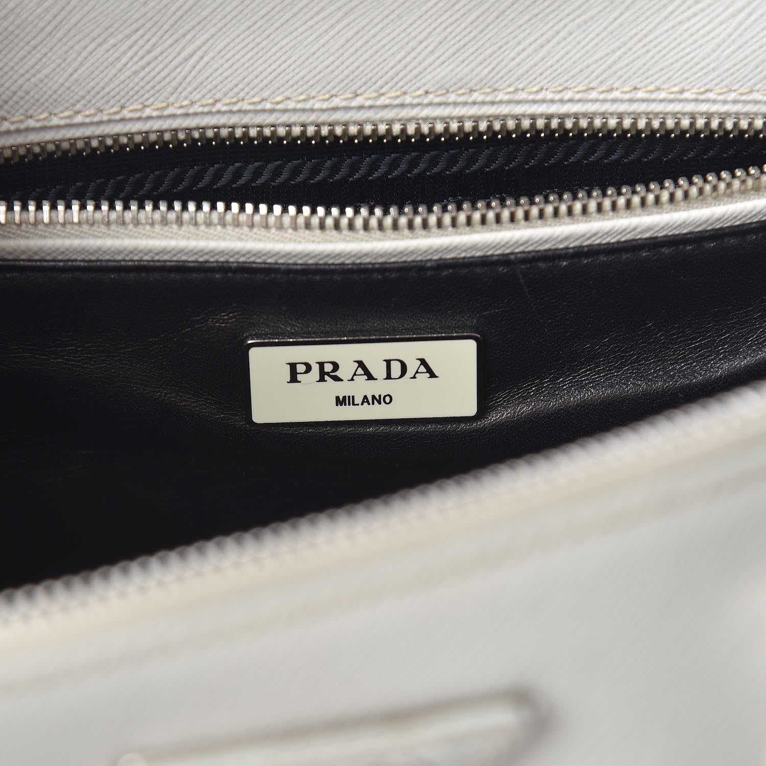 Prada Saffiano Small Galleria Double Zip Tote Talco Black 6 of 19