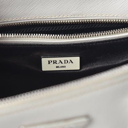 Prada Saffiano Small Galleria Double Zip Tote Talco Black 6 of 19