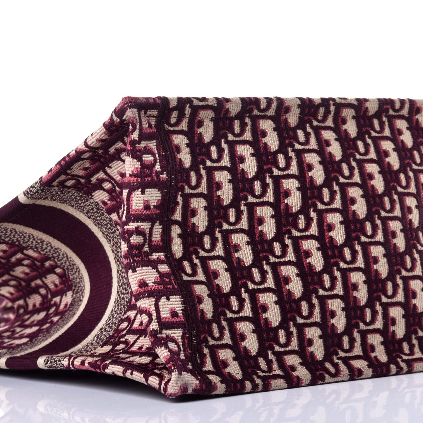 Oblique Medium Book Tote Burgundy Multicolor