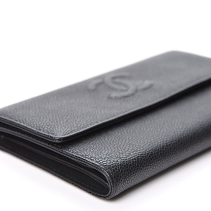 Chanel Caviar Timeless CC Large Gusset Flap Wallet Black 8 of 12