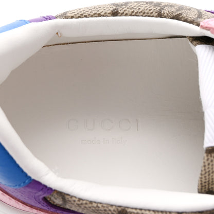 Gucci Calfskin GG Supreme Monogram Perforated Womens Platform 55mm Sneakers 38.5 Beige Ebony Sugar Pink Crop Shine Purple 8 of 9