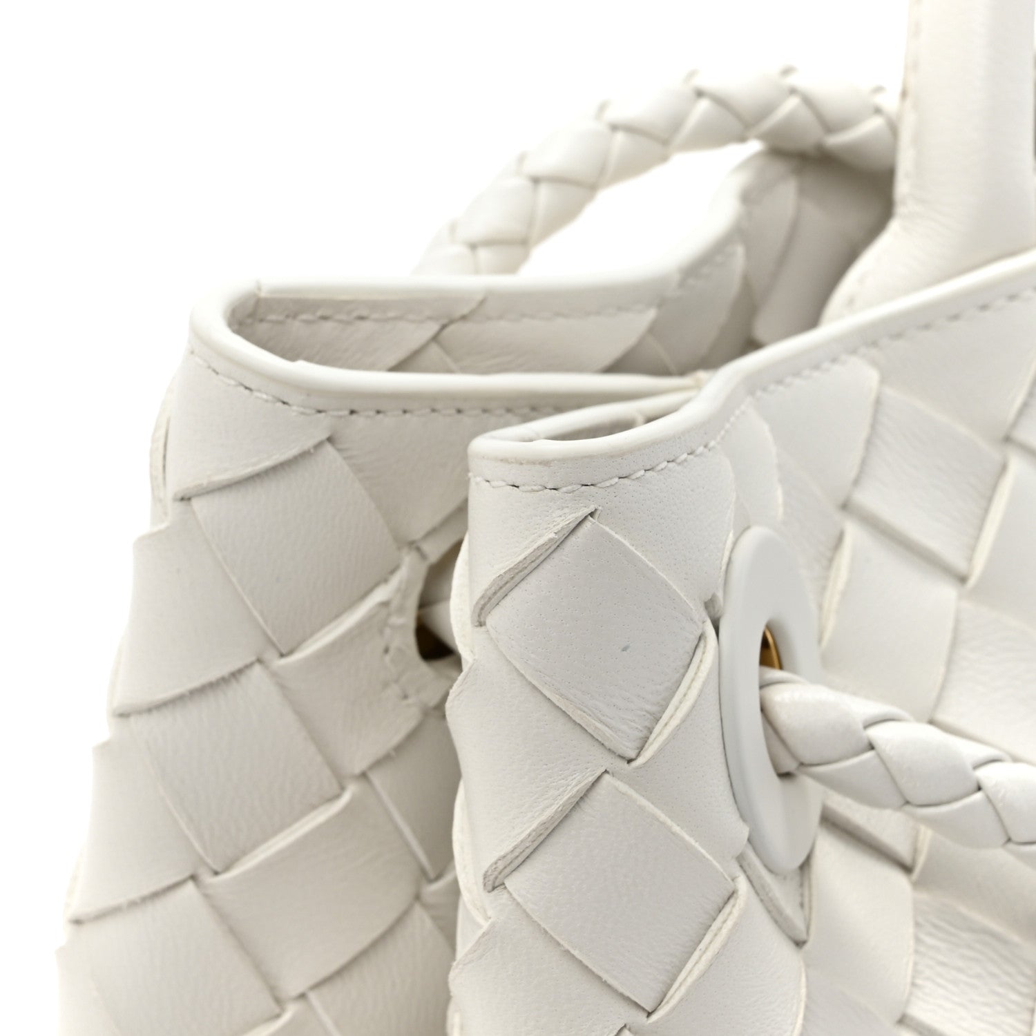 Bottega Veneta Nappa Intrecciato Small East West Andiamo Shoulder Bag White 13 of 15
