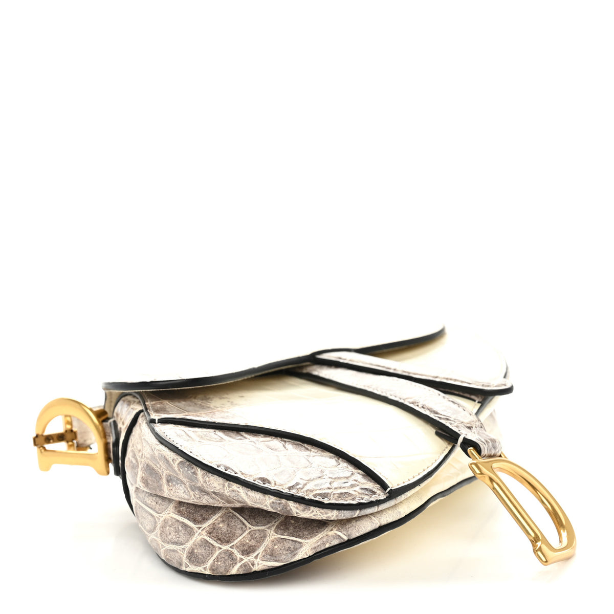 Christian Dior Niloticus Crocodile Himalaya Mini Saddle Bag Latte 4 of 11