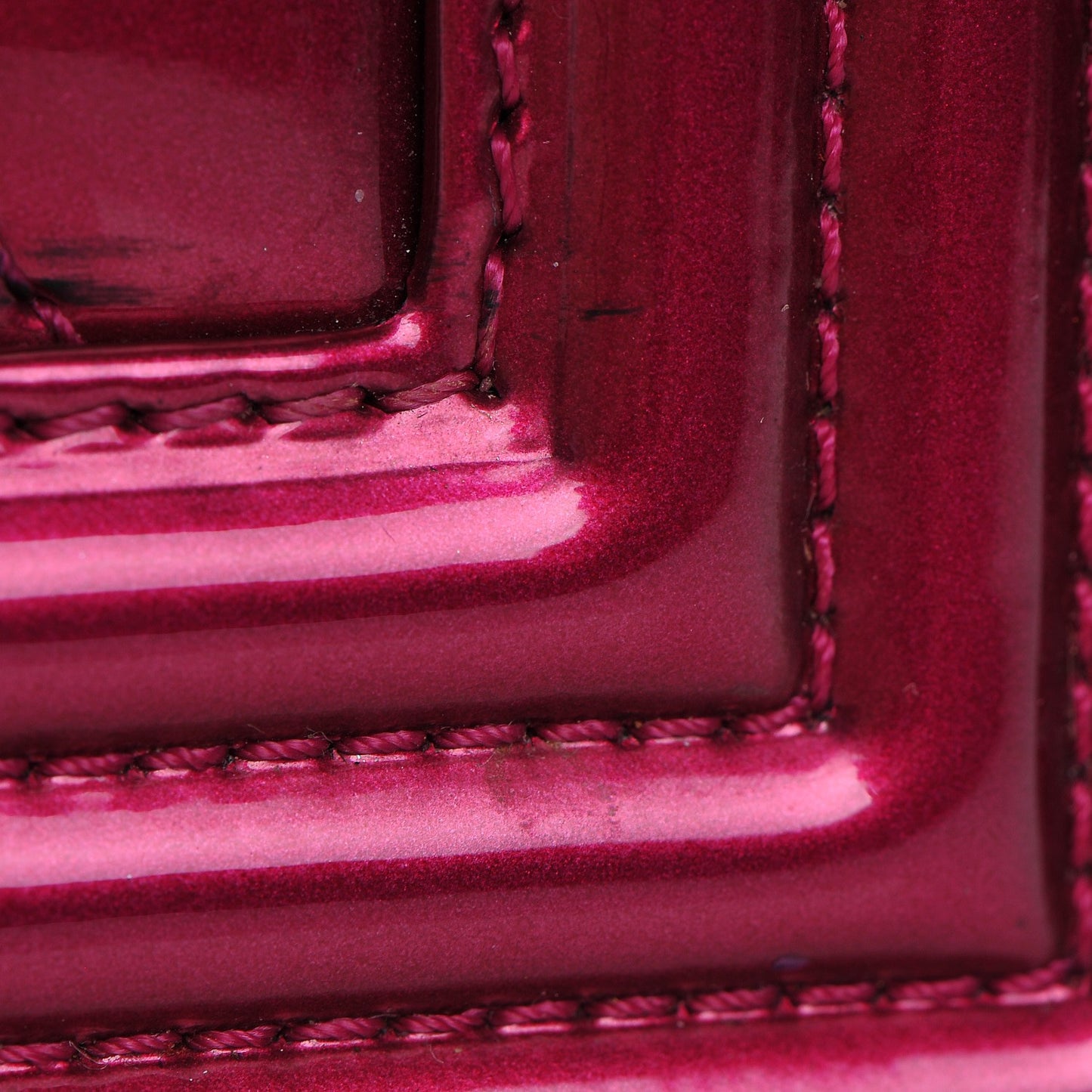 Metallic Patent Quilted Small Boy Flap Fuchsia