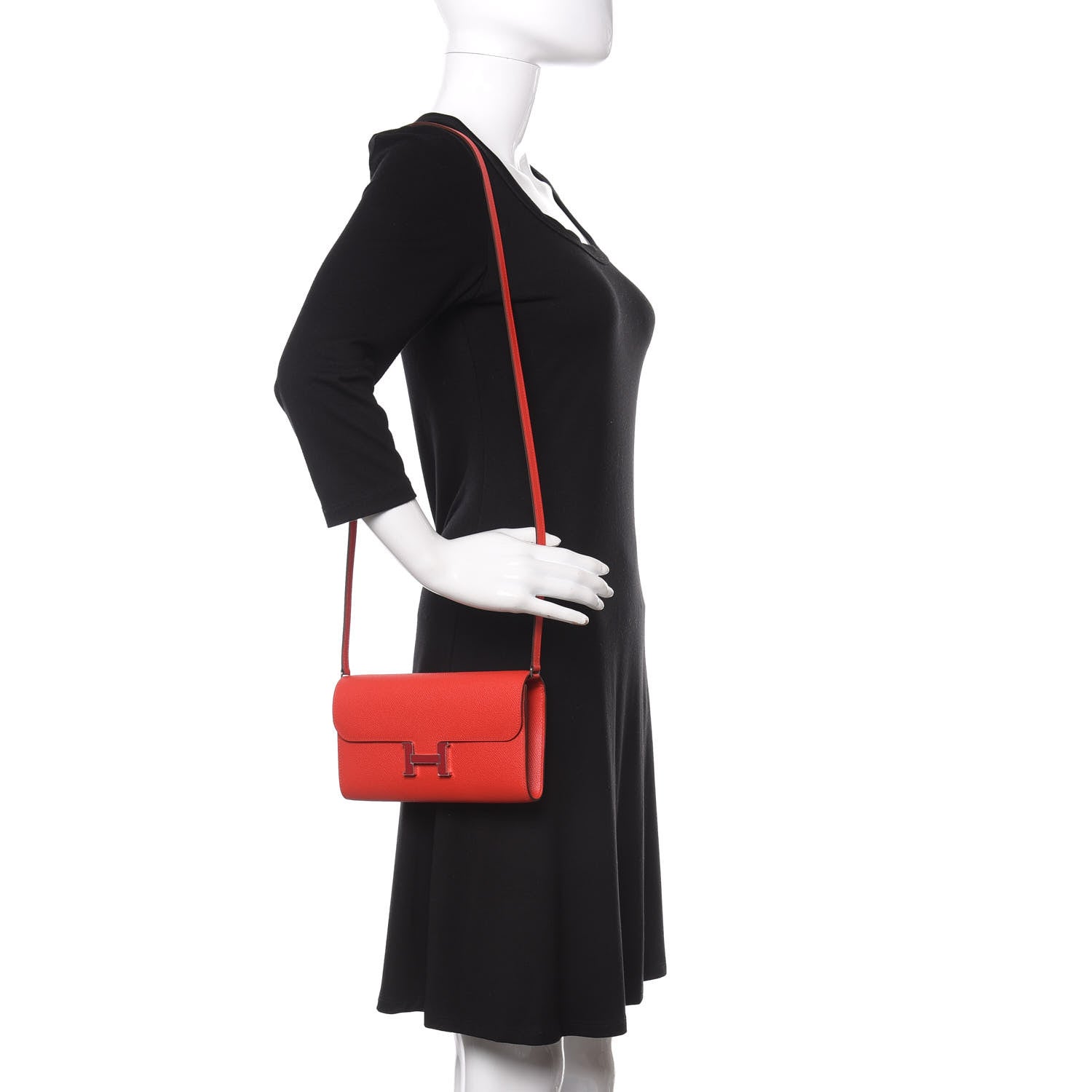 Hermes Epsom Enamel Constance Wallet To Go Rouge De Coeur Rubis 2 of 10