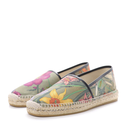 Gucci Canvas Flora Snake Print Mens Espadrilles 9 Militare Multicolor Black 3 of 8