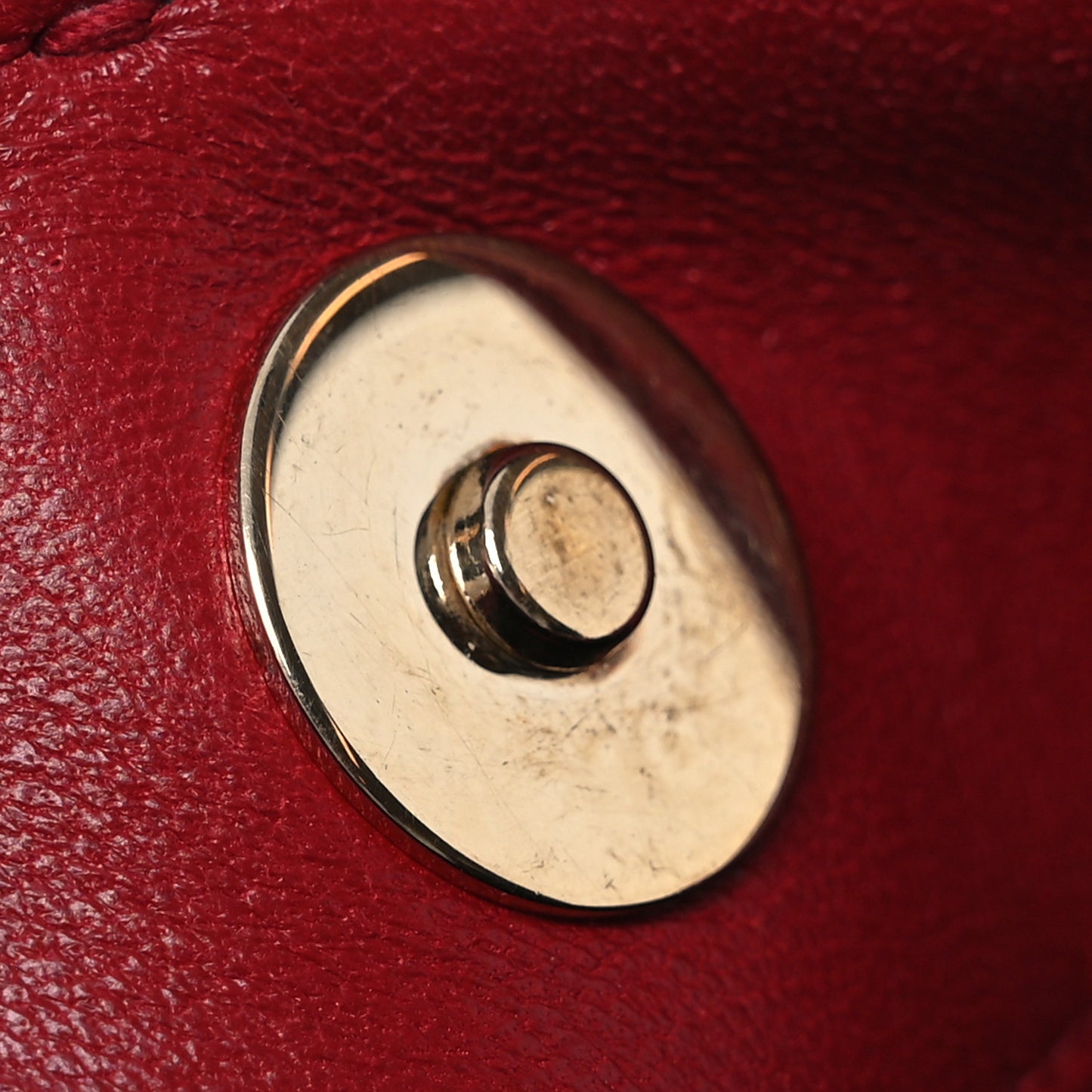Lambskin Large Shopping Chain Tote Red