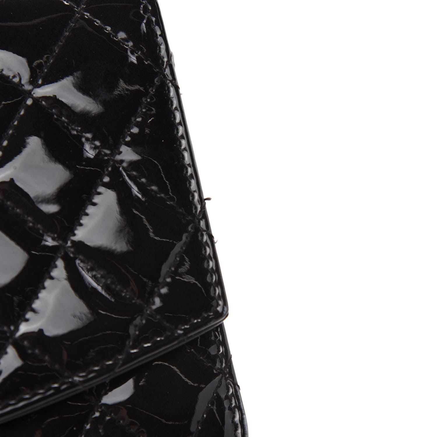 Chanel Patent Quilted Brilliant Wallet On Chain WOC Black 8 of 15