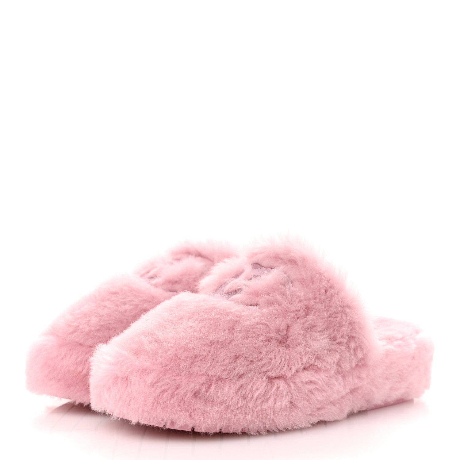 Chanel Shearling CC Flat Mules 37 Pink 4 of 19