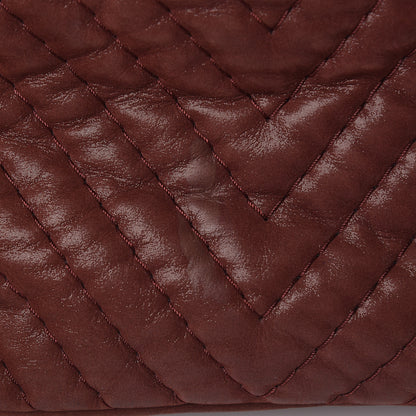 Chanel Iridescent Calfskin Chevron Quilted Surpique Tote Burgundy 8 of 17