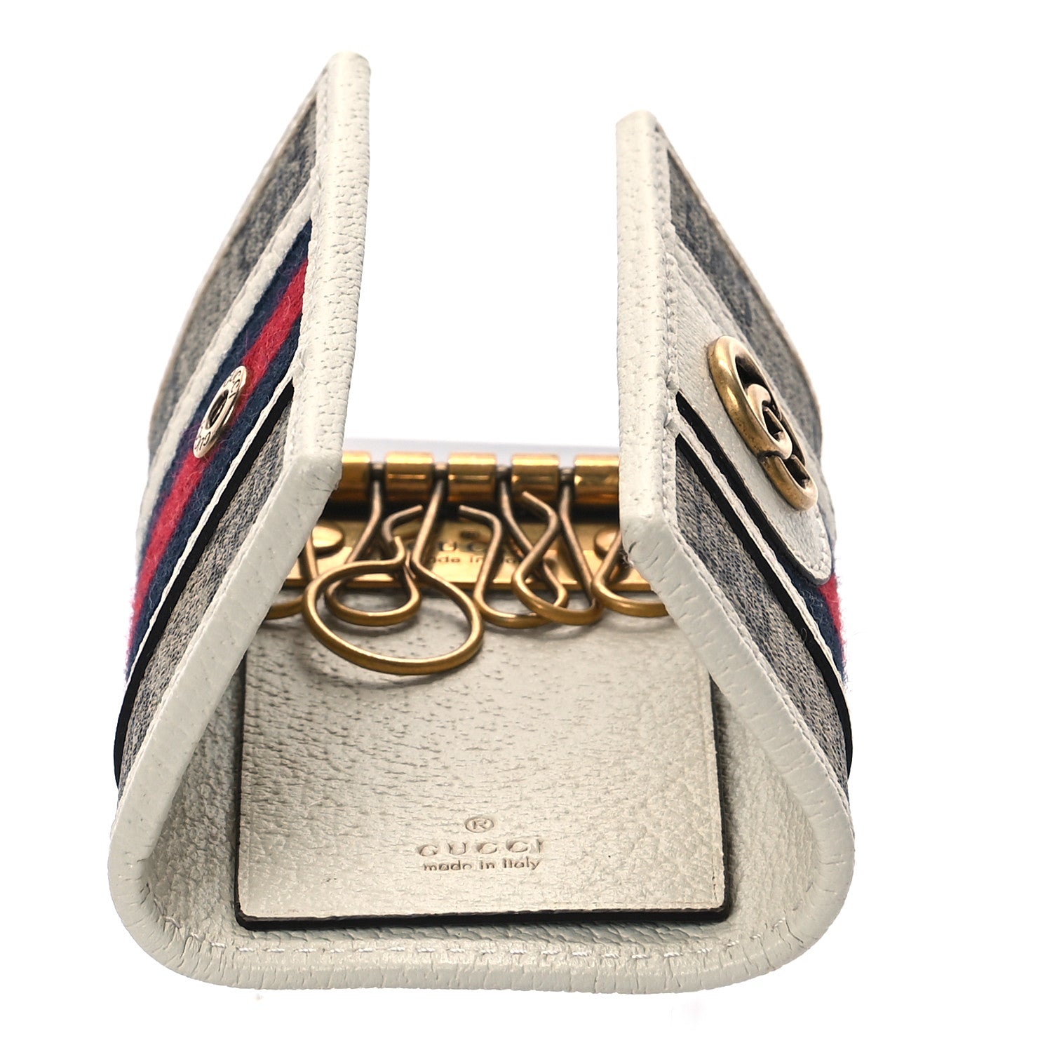 Gucci GG Supreme Monogram Web Ophidia 6 Key Holder Case Beige Mystic White 5 of 11