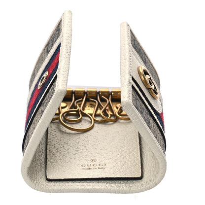 Gucci GG Supreme Monogram Web Ophidia 6 Key Holder Case Beige Mystic White 5 of 11