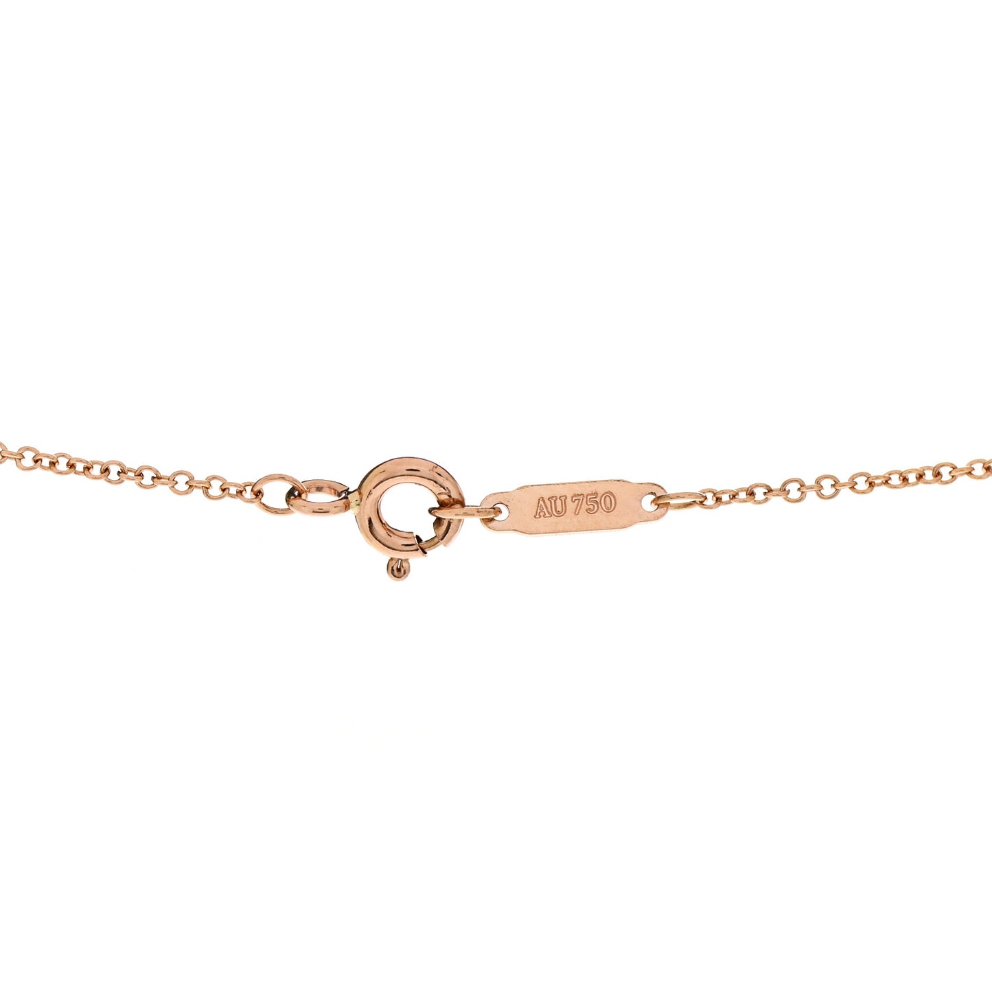 18K Rose Gold Diamond Mini Vintage Oval Key Pendant Necklace