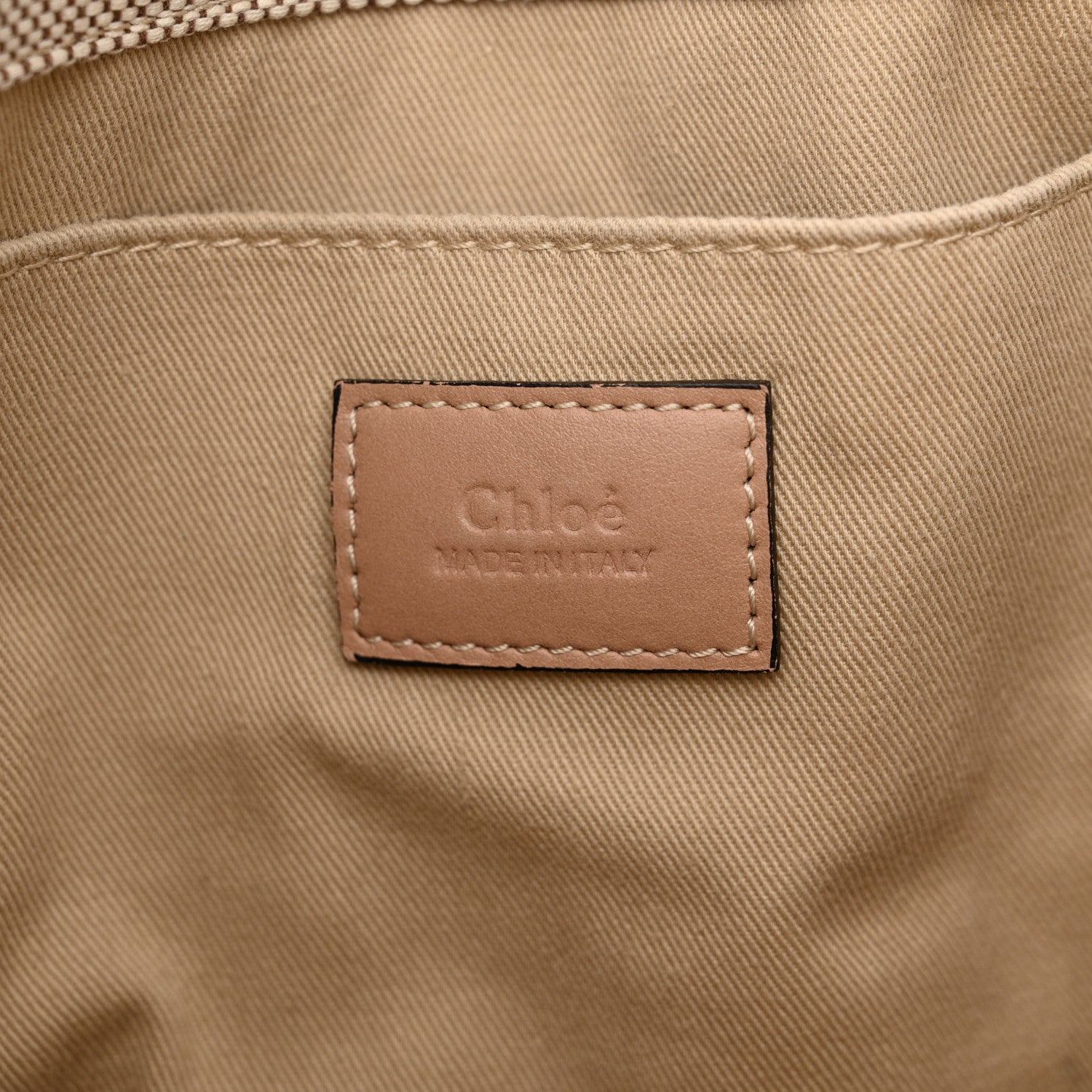 Chloe Linen Calfskin Medium Woody Ribbon Tote Argil Brown 6 of 14