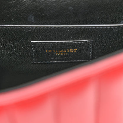 Saint Laurent Lambskin Matelasse Monogram Large Vicky Chain Bag Rouge Eros 7 of 12