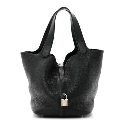Hermes Taurillon Clemence Picotin Lock 22 MM Black 1 of 12