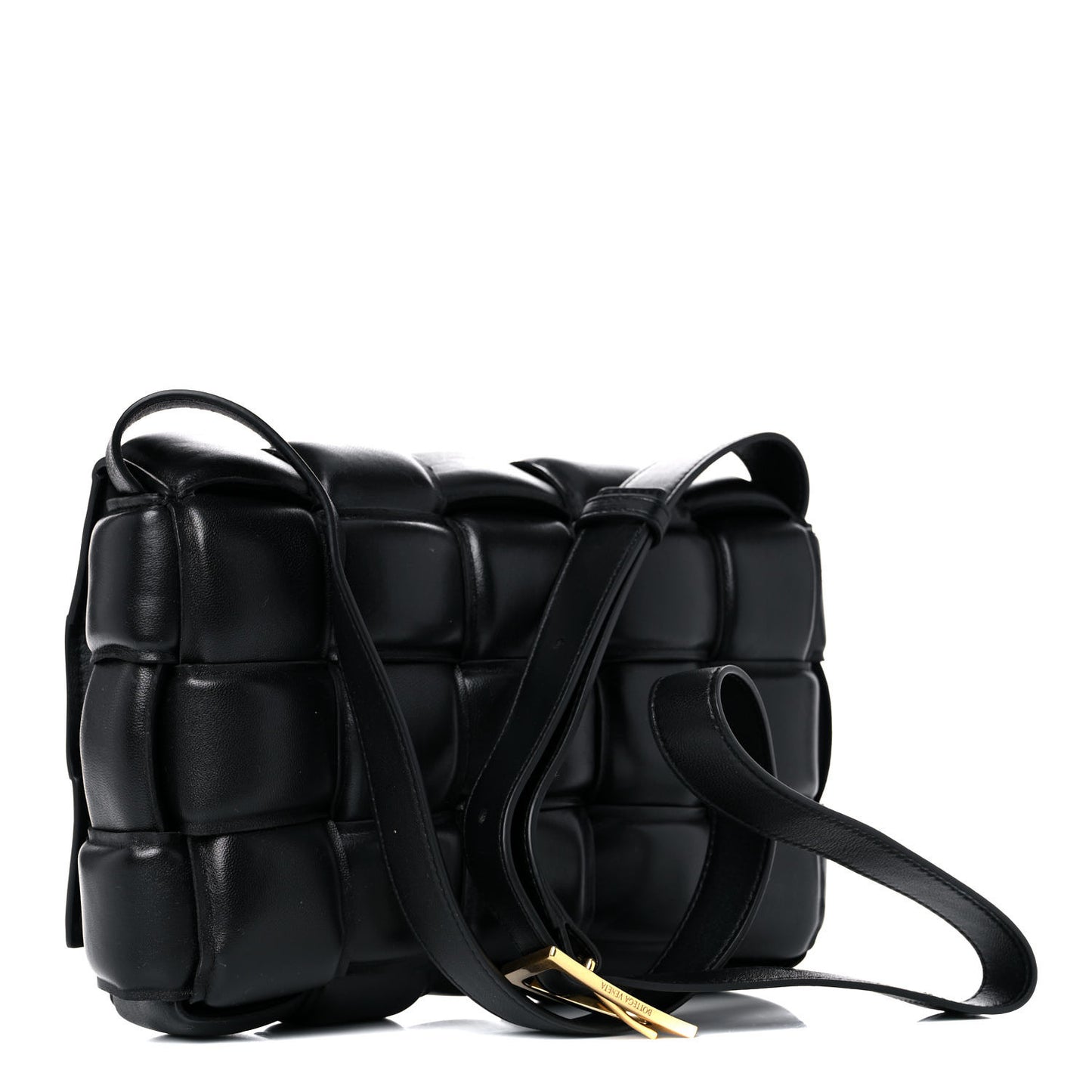 Nappa Maxi Intreccio Padded Cassette Crossbody Bag Black