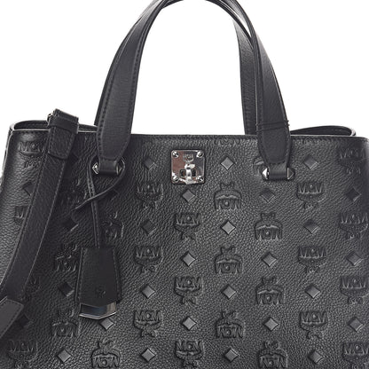 MCM Calfskin Ottomar Monogram Large Essential Tote Black 7 of 9