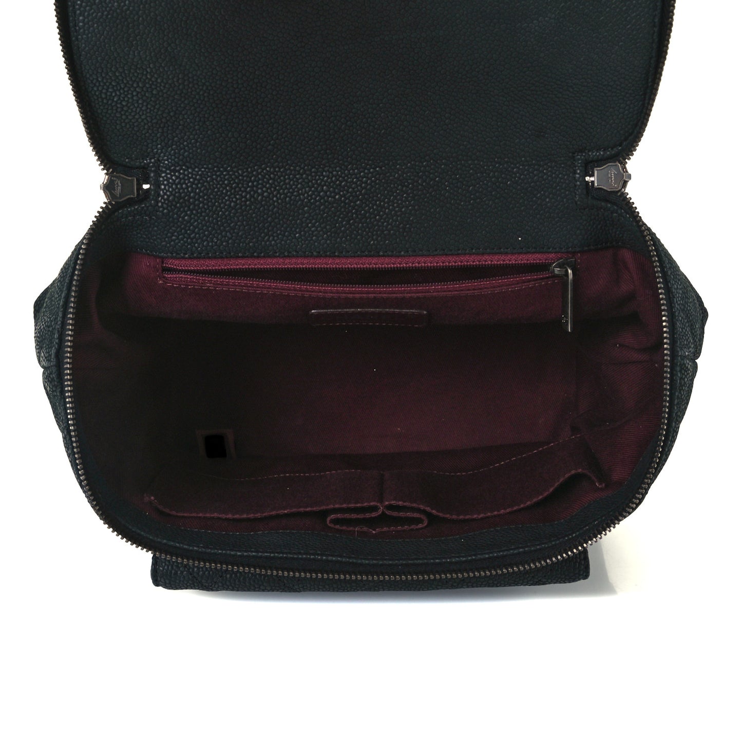 Iridescent Grained Calfskin Quilted Globe Trotter Vanity Case Black