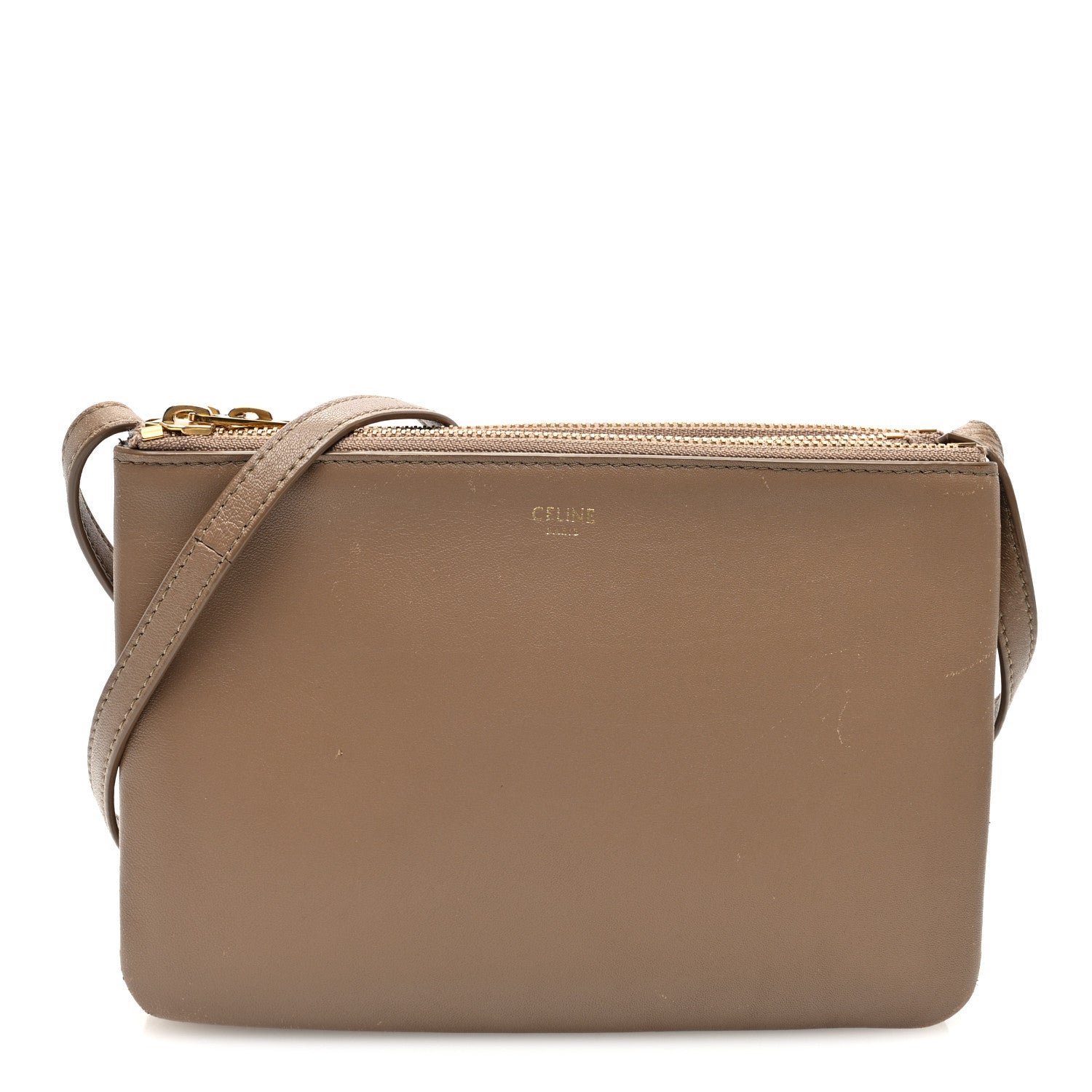 Celine Lambskin Small Trio Crossbody Bag Taupe 1751119 – FASHIONPHILE