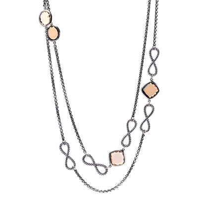 David Yurman Sterling Silver Smoky Quartz Infinity Necklace 1 of 8